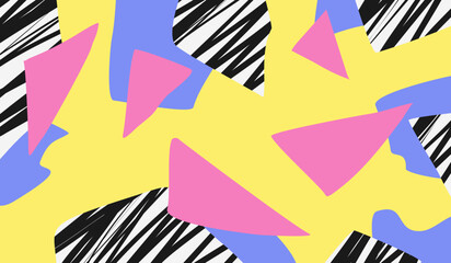 Colorful and various shapes pattern abstract background vector
