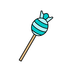Lollipop vector icon. Flat colorful sweets logo with lines. Candies in thin style.