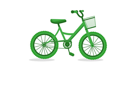 Go bike for green trip. Eco technology symbol. Isolated illustration on white background. Vector illustration.