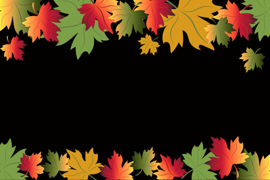 Autumn background - colorful maple leaves. Vector image.