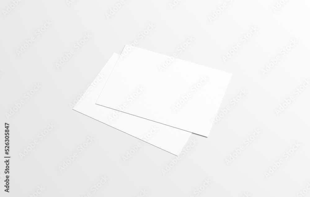 Poster postcard mockup blank paper template isolated on a neutral background. white empty card for design