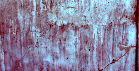 Cracked red background, spooky bloody wall background. white wall with blood splatter for horror and creepy background.