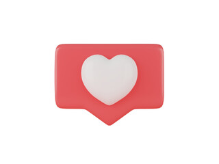 Social media heart and transparent background. png.