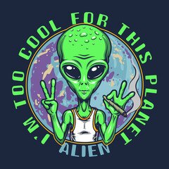 Good alien flyer vintage colorful