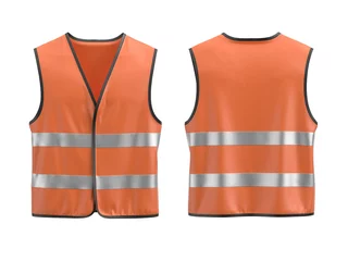 Foto op Canvas Safety vest mockup Front and back view ©  FIROZA STUDIO