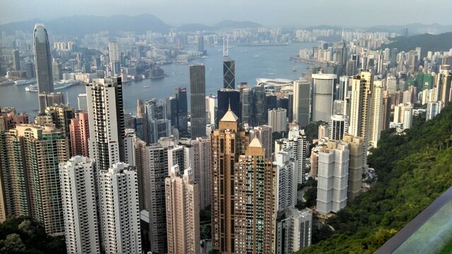 Hong Kong, China Victoria Peak Skyline 2014 Beautiful View 