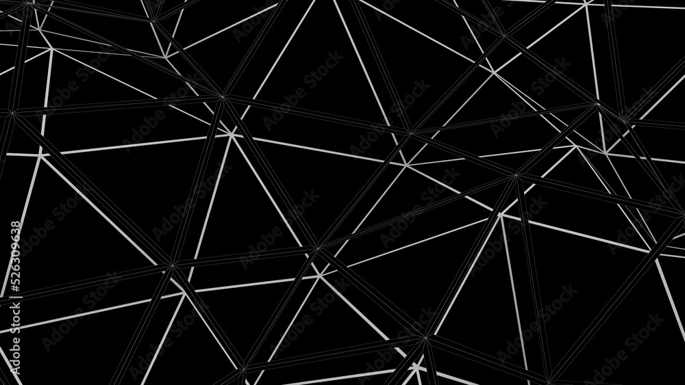 Poster abstract simple triangulated wireframe background. 3d render