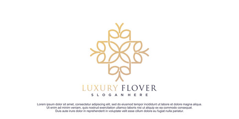 Luxury flower logo design for beauty business