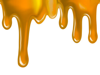 Seamless pattern of flowing honey. Realistic watercolor illustration of honey PNG