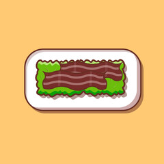slice of beef illustration and vector illustration for food icon