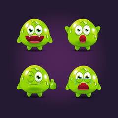 SET OF CUTE SLIME MONSTER