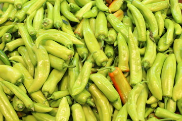 Vegetables and fruits are sold at a bazaar in Israel.