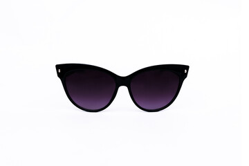 Fashionable women's black Cat eye sunglasses isolated on a white background