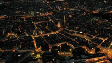 Night Vienna from above.