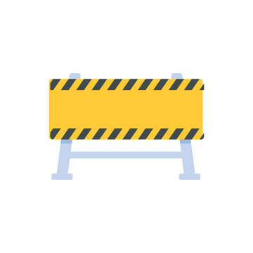 Safety Barriers, Road Repair Lines, Construction Warning Signs