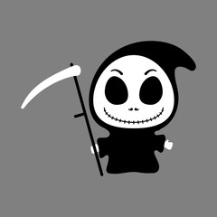 Cute grim reaper. Flat style. Vector illustration.