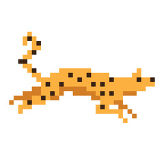 Fototapeta premium leopard pixel art style