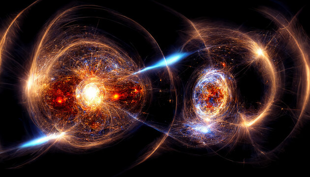 The quantum realm, quantum particles, quantum computing, galaxy-like. Generative AI