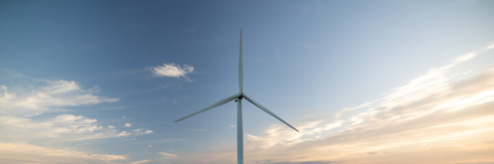 wind turbine in a blue sky