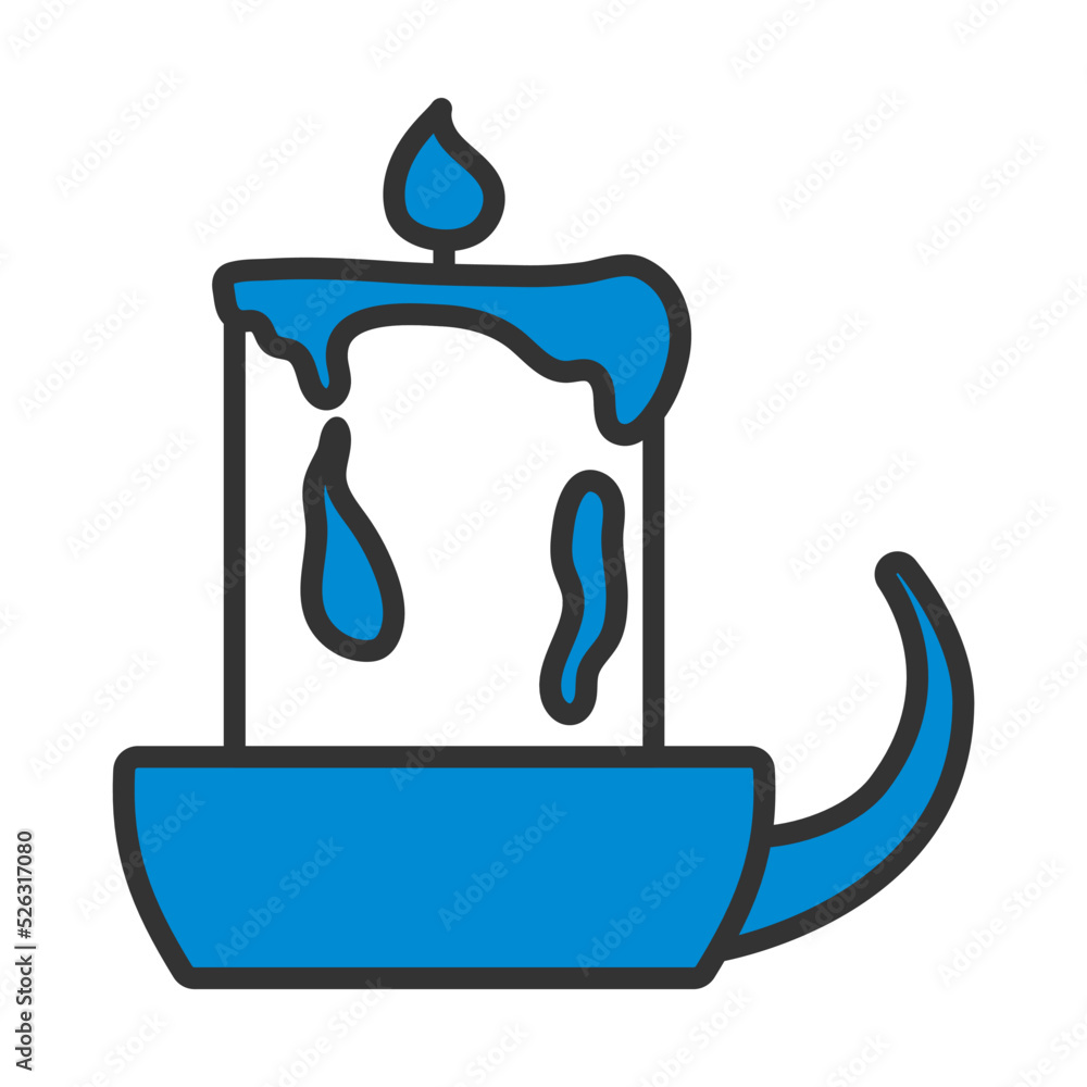 Poster candle in candlestick icon