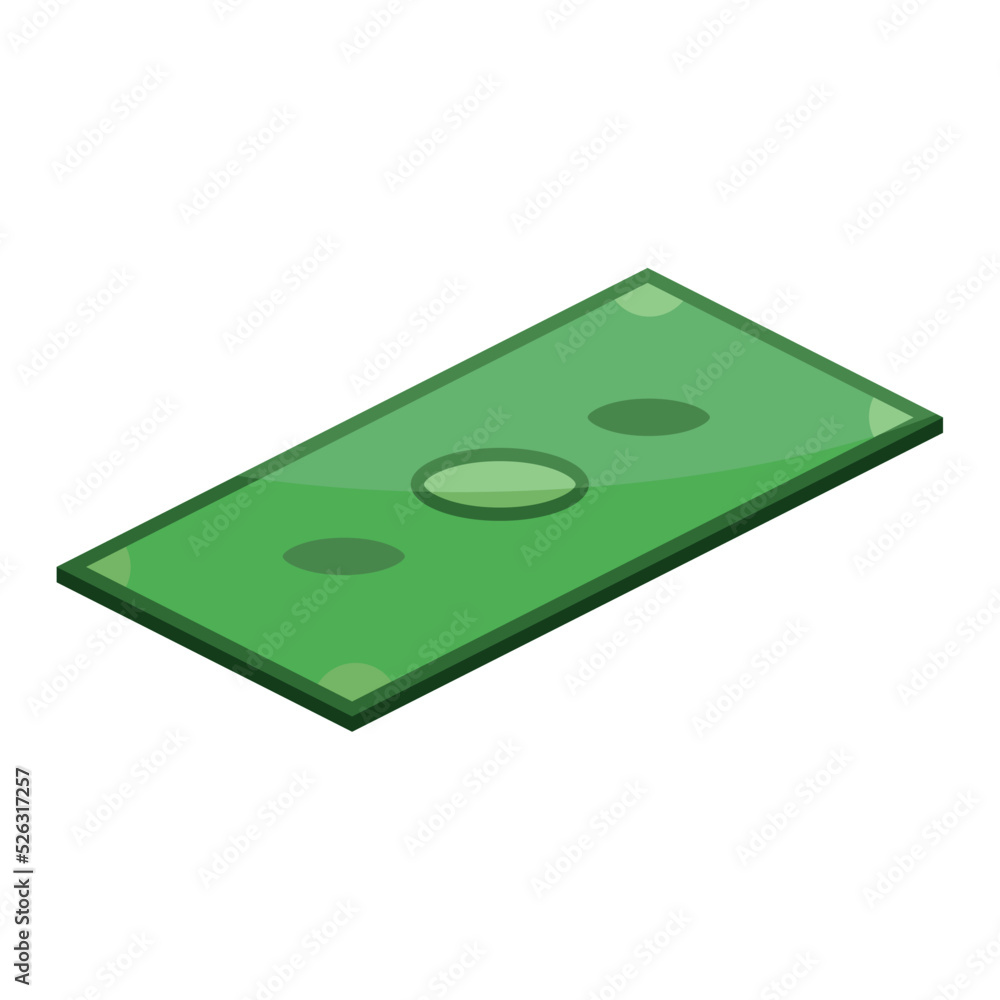 Sticker isometric bill money dollar