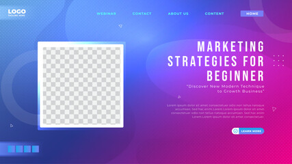 Marketing strategies webinar landing page template