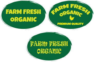 Farm fresh organic foods symbols vector collection