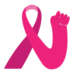 breast cancer ribbon fist