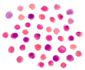 Watercolor painting decoration element dots dashs colorful artistic texture illustration