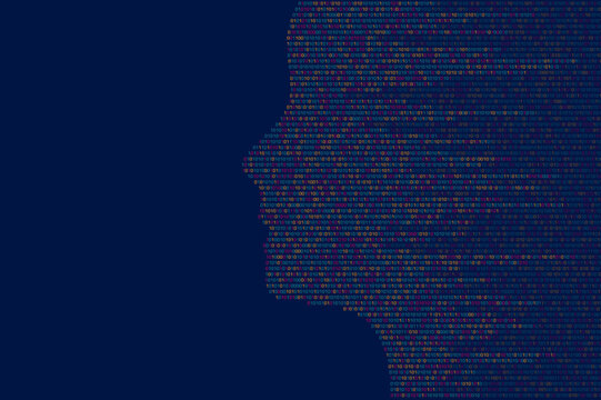 Binary code. numbers of the computer matrix. Concept of coding, hacker. Vector illustration.
