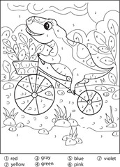 Dinosaur color by number coloring pages for adults
