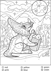Dinosaur color by number coloring pages for adults
