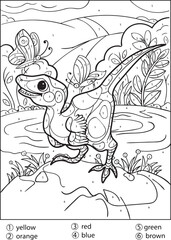 Dinosaur color by number coloring pages for adults
