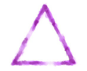 Geometric shape triangle hand drawin in watercolor brush line decorative abstract modern element