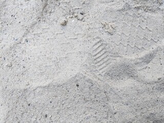 yellow beach sand, summer, footprints