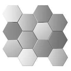 Hexagon shape. 3D hexagon.