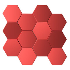 Hexagon shape. 3D hexagon.