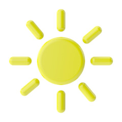 Sunny. 3D weather icon. 3D climate icon.