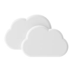 Cloudy. 3D weather icon. 3D climate icon. 3D element.