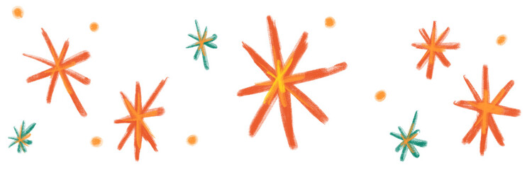 Christmas shiny sparkle stars banner decorative ornament doodle illustration