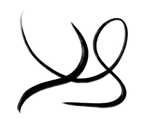 black ink line swirl loop doodle freehand sketch drawing shape form abstrat element