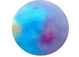 Watercolor spot artistic element hand organic painting on paper cut isolate