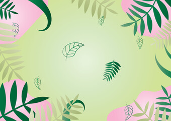 Springtime many leaf botony plant abstract background outdoor nature garden backdrop vector illustration