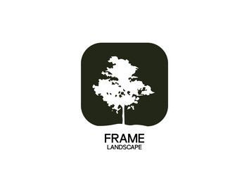 Illustration Vector graphic of Tree silhouette picture wall frame fit for landscape logo design etc.