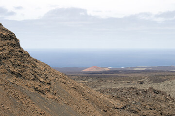 Volcanos in Timanfaya National Park on Lanzarote, Canary Islands, Spain
