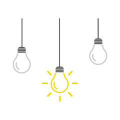 The light bulb is full of ideas And creative thinking, analytical thinking for processing. Light...