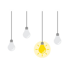 The light bulb is full of ideas And creative thinking, analytical thinking for processing. Light bulb icon vector. ideas symbol illustration.