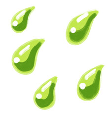 avocada green droplets water juice graphic drawing painting illustration element