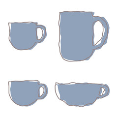 simple vector illustration set of cups