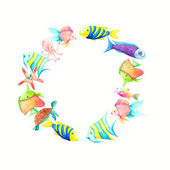 Fototapeta premium Wreath of fish